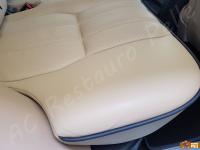 Range Rover Vogue TDV8 (L322) - anno 2008 - Restauro completo dell’interno in pelle e delle plastiche  - Dettaglio di una seduta del divano posteriore. (DOPO)