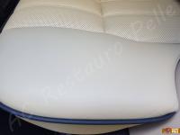 Range Rover Vogue TDV8 (L322) - anno 2008 - Restauro completo dell’interno in pelle e delle plastiche  - Dettaglio della seduta del divano posteriore. (DOPO)