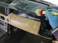 Range Rover Vogue TDV8 (L322) - anno 2008 - Restauro completo dell’interno in pelle e delle plastiche  - Panoramiche dell'abitacolo durante i lavori. (DOPO)