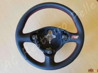 Alfa Romeo 156 TI - anno 2004 - Rivestimento volante in vera pelle con personalizzazione - Panoramica del volante. (DOPO)