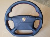 Porsche Boxster 986 - anno 1999 - Rivestimento e personalizzazione volante - Panoramica del volante. (DOPO)