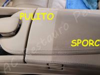 Mercedes CL63 AMG – Lavaggio e igienizzazione di tutto l'abitacolo e restauro pulsanti appiccicosi - Comparativa 50/50 Pulito/Sporco bracciolo centrale. (DURANTE)