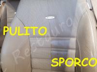 Mercedes CL63 AMG – Lavaggio e igienizzazione di tutto l'abitacolo e restauro pulsanti appiccicosi - Comparativa 50/50 Pulito/Sporco sedile guida. (DURANTE)