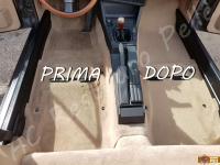 BMW 320i cabrio (E30) - anno 1989 - Restauro completo interno in pelle >>> - Il divano posteriore e un confronto tra la moquette sporca e pulita. (DOPO)