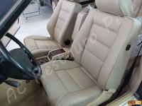 Mercedes E200 cabrio (A124) - anno 1995 - Restauro completo interno in pelle - Panoramica dell'abitacolo lato guida. (DOPO)