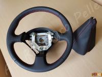 Honda S2000 - anno 1998 – Rivestimento volante e cuffia cambio in vera pelle con personalizzazione - Il volante e la cuffia. (DOPO)