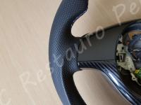 BMW serie 3 Msport (E46) - anno 2003 – Rivestimento volante in vera pelle con personalizzazione - Particolare dell'impugnatura sinistra. (DOPO)
