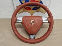 Porsche Boxster S 987 – Restauro completo dell’interno (pelle e plastiche) - Panoramica del volante. (DOPO)