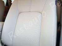Nissan Murano  - anno 2009 - Pulizia interno in pelle e restauro pomello cambio - Particolare dello schienale del sedile guida. (DOPO)