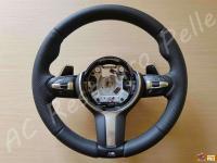 BMW serie 3 M-sport (F30) - anno 2014 - Rivestimento volante in vera pelle - Panoramica del volante. (DOPO)