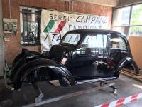 Fiat Balilla 508c - anno 1938 - Restauro volante in bachelite  >>>>>>> - La macchina del cliente in fase di restauro. AC Restauro Pelle: i professionisti del restauro conservativo. (PRIMA)