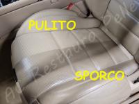 Mercedes CL63 AMG – Lavaggio e igienizzazione di tutto l'abitacolo e restauro pulsanti appiccicosi - Comparativa 50/50 Pulito/Sporco sedile guida. (DURANTE)