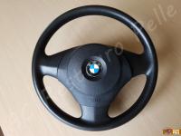 BMW serie 1 (E87) - anno 2006 -  Rivestimento volante in vera pelle con personalizzazione - Panoramica del volante. (PRIMA)