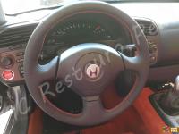 Honda S2000 - anno 1998 – Rivestimento volante e cuffia cambio in vera pelle con personalizzazione - Volante e cuffia montati sull'auto. (PRIMA)