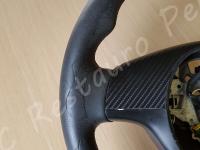 BMW serie 3 Msport (E46) - anno 2003 – Rivestimento volante in vera pelle con personalizzazione - Particolare dell'impugnatura sinistra. (PRIMA)
