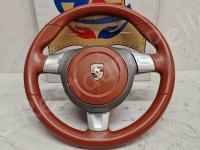 Porsche Cayman S – Restauro completo interno (pelle e plastiche) >>> - Panoramica del volante. (PRIMA)