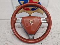 Porsche Boxster S 987 – Restauro completo dell’interno (pelle e plastiche) - Panoramica del volante. (PRIMA)