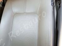 Nissan Murano  - anno 2009 - Pulizia interno in pelle e restauro pomello cambio - Particolare dello schienale del sedile guida. (PRIMA)