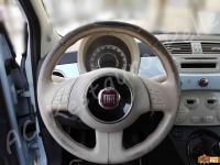 Fiat 500 - anno 2009 - Rivestimento volante e pomello cambio in vera pelle - Panoramica del volante. (PRIMA)