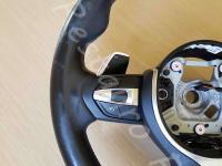 BMW serie 3 M-sport (F30) - anno 2014 - Rivestimento volante in vera pelle - Dettaglio impugnatura sinistra. (PRIMA)