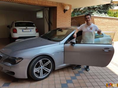 BMW M6 (E63) - anno 2006 - Restauro sedile guida in pelle nera e pulizia interna